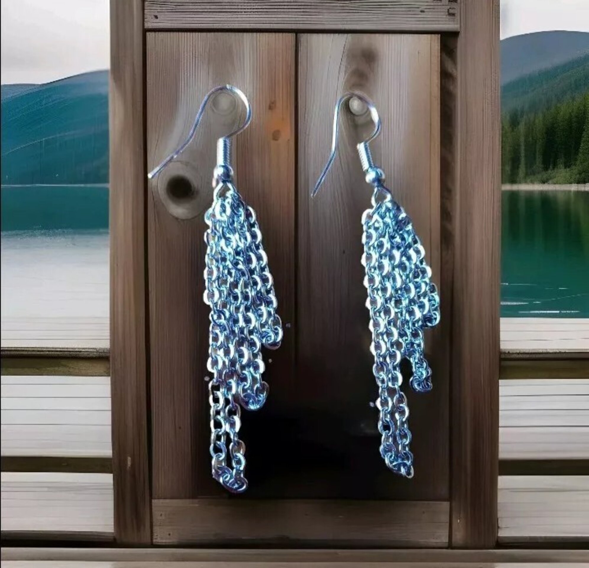 PENDIENTES ACERO INOXIDABLE  DE CADENA ESCALONADA - 10