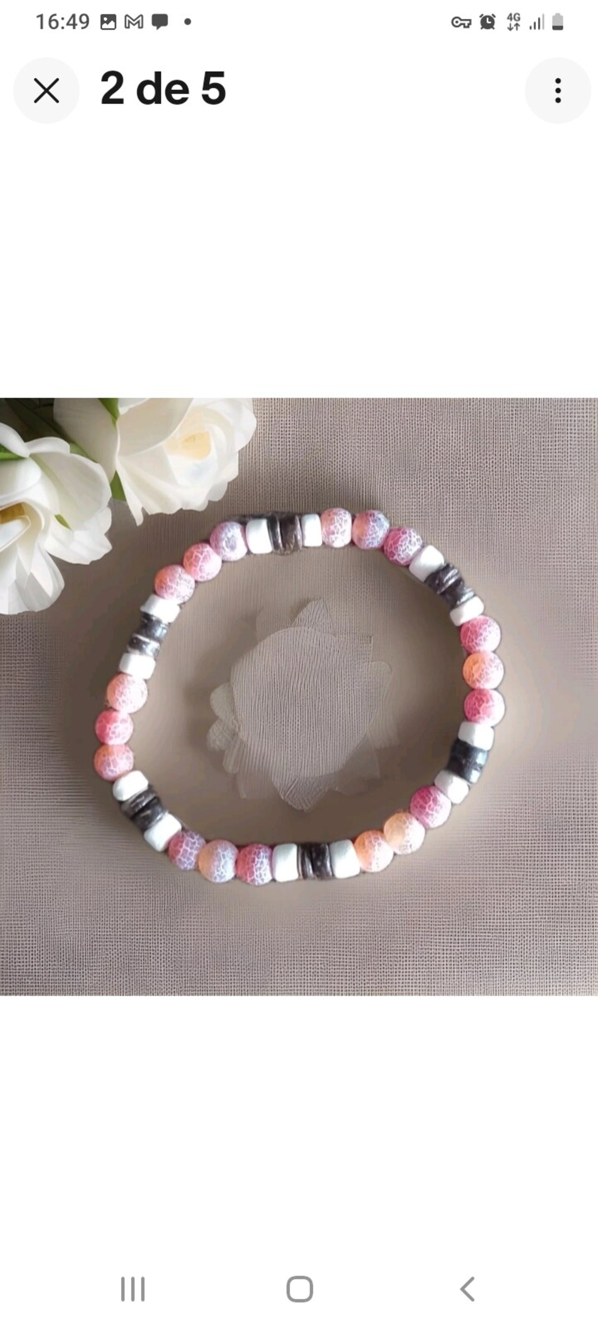 PULSERA DE PIEDRA ÁGATA ROJA NATURAL PULIDA - 6