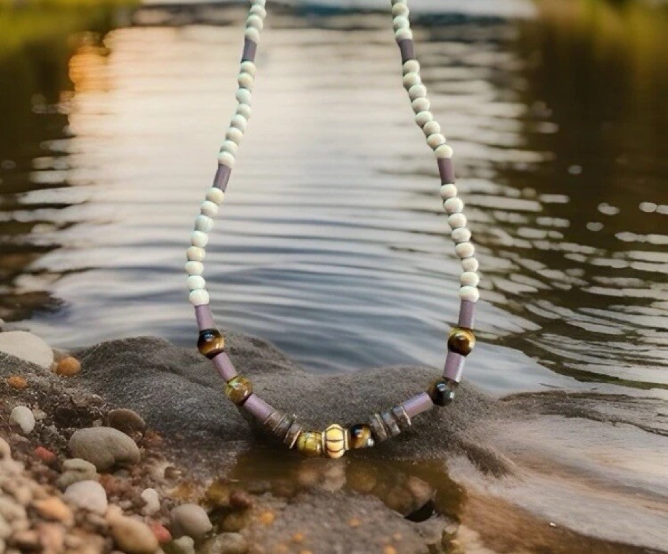 Collar Artesanal Protección Ojo de Tigre, para hombre y mujer - 3