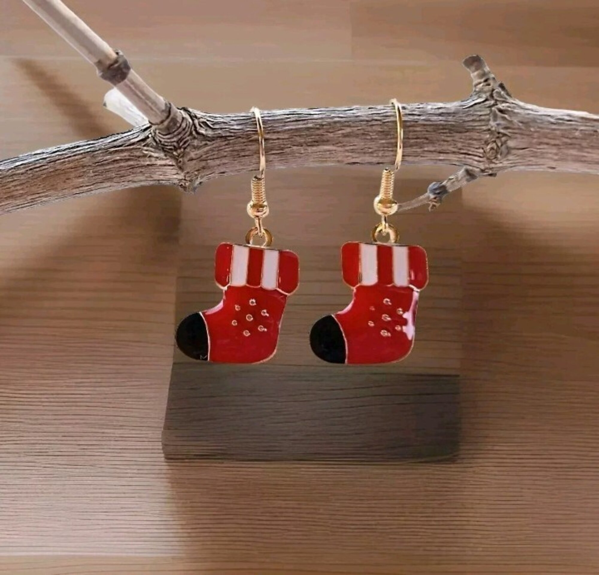 PENDIENTES CALCETÍN  ROJO NAVIDAD - 4