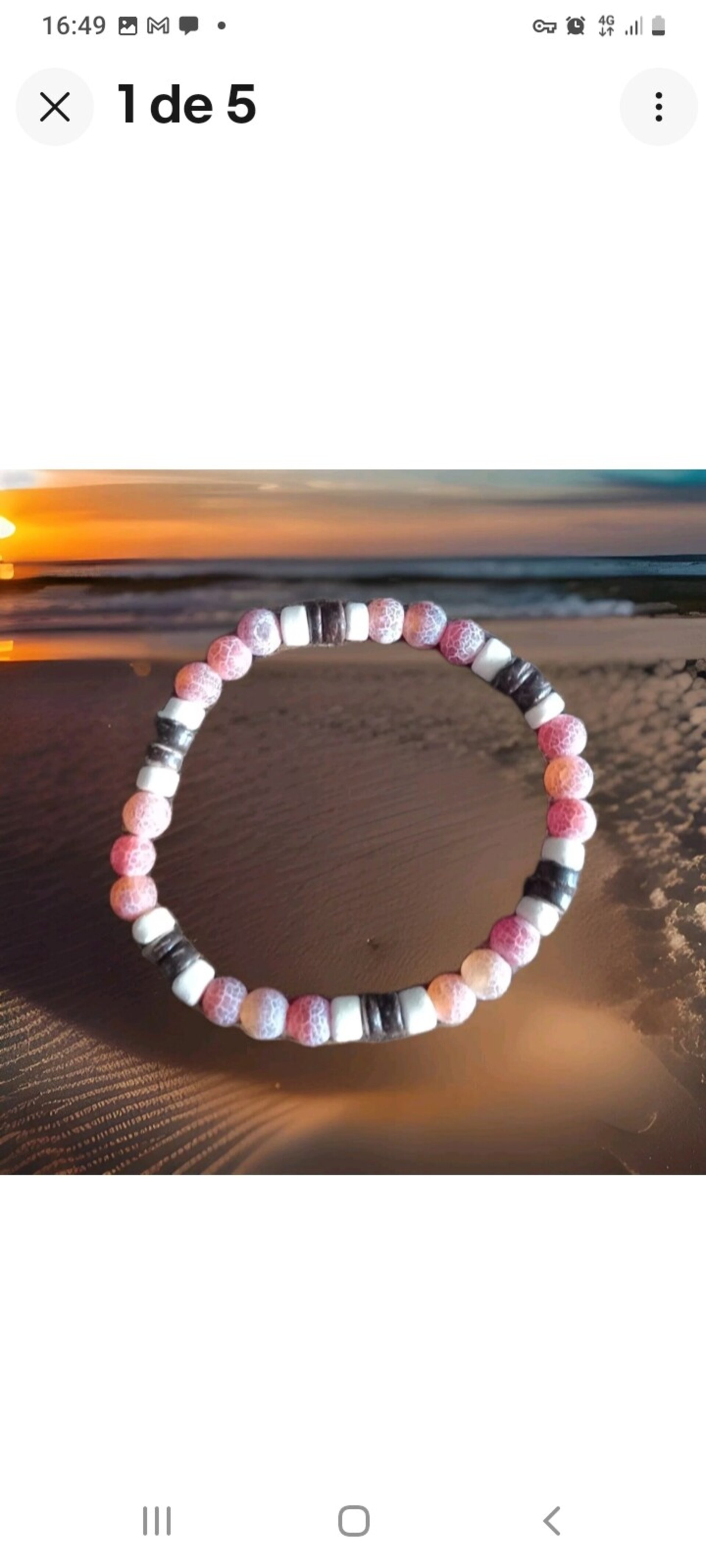 PULSERA DE PIEDRA ÁGATA ROJA NATURAL PULIDA - 8