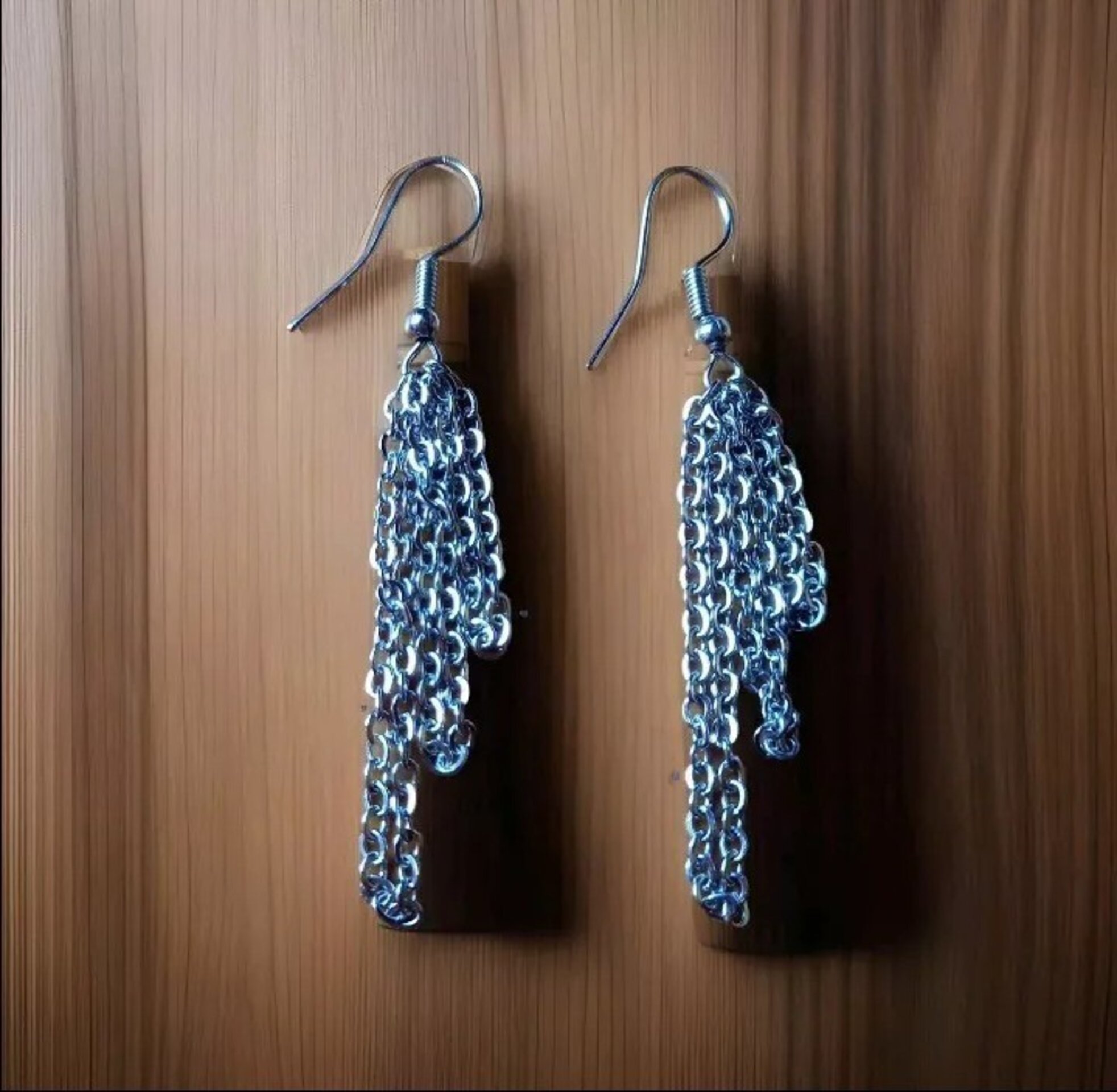 PENDIENTES ACERO INOXIDABLE  DE CADENA ESCALONADA - 6