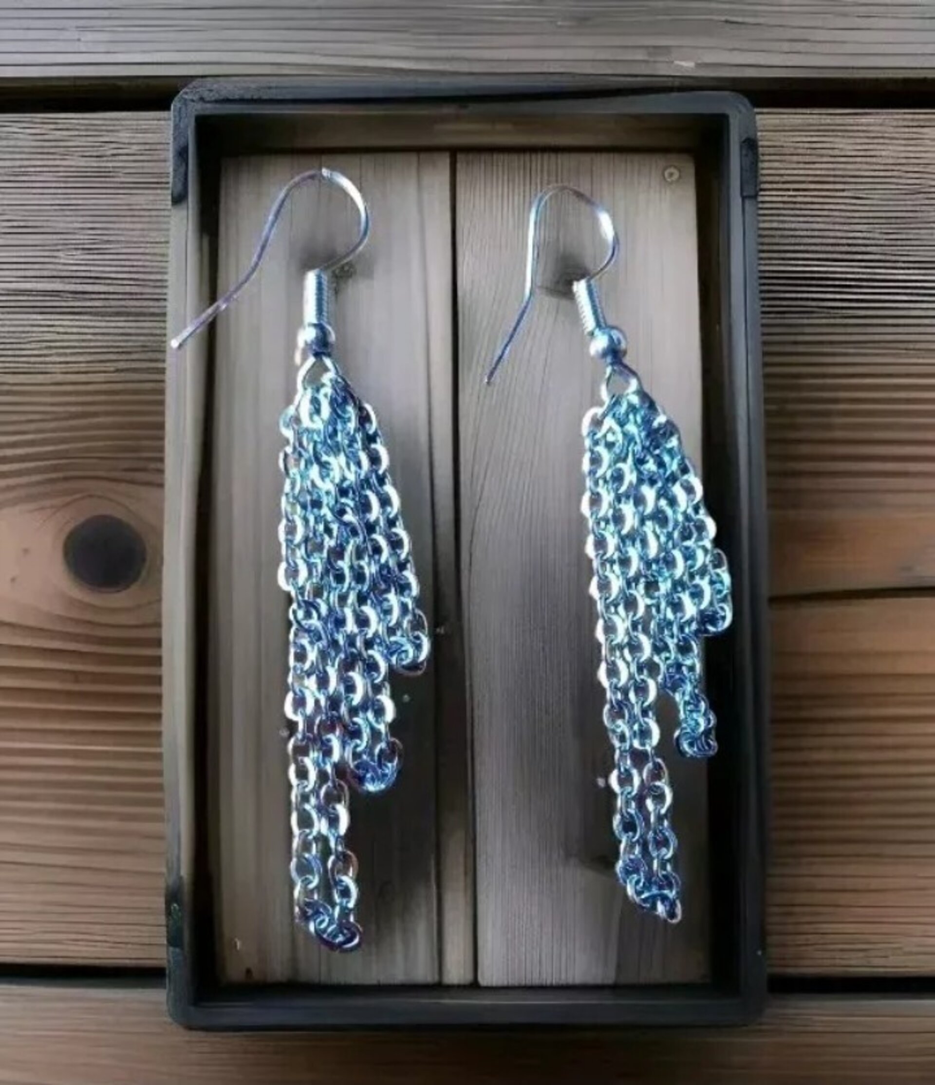 PENDIENTES ACERO INOXIDABLE  DE CADENA ESCALONADA - 5