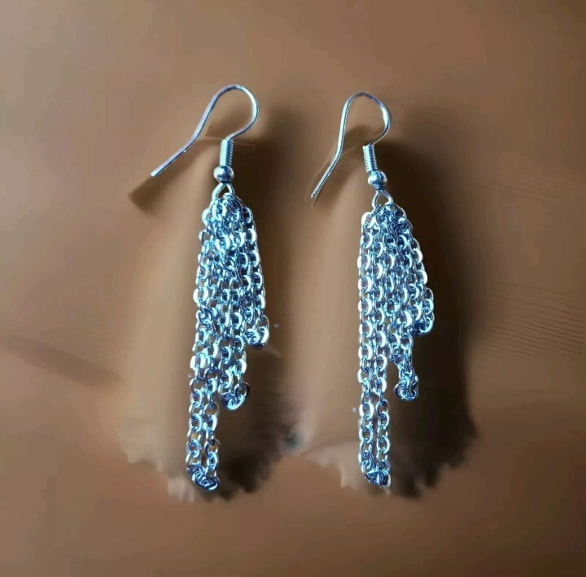 PENDIENTES ACERO INOXIDABLE  DE CADENA ESCALONADA - 9