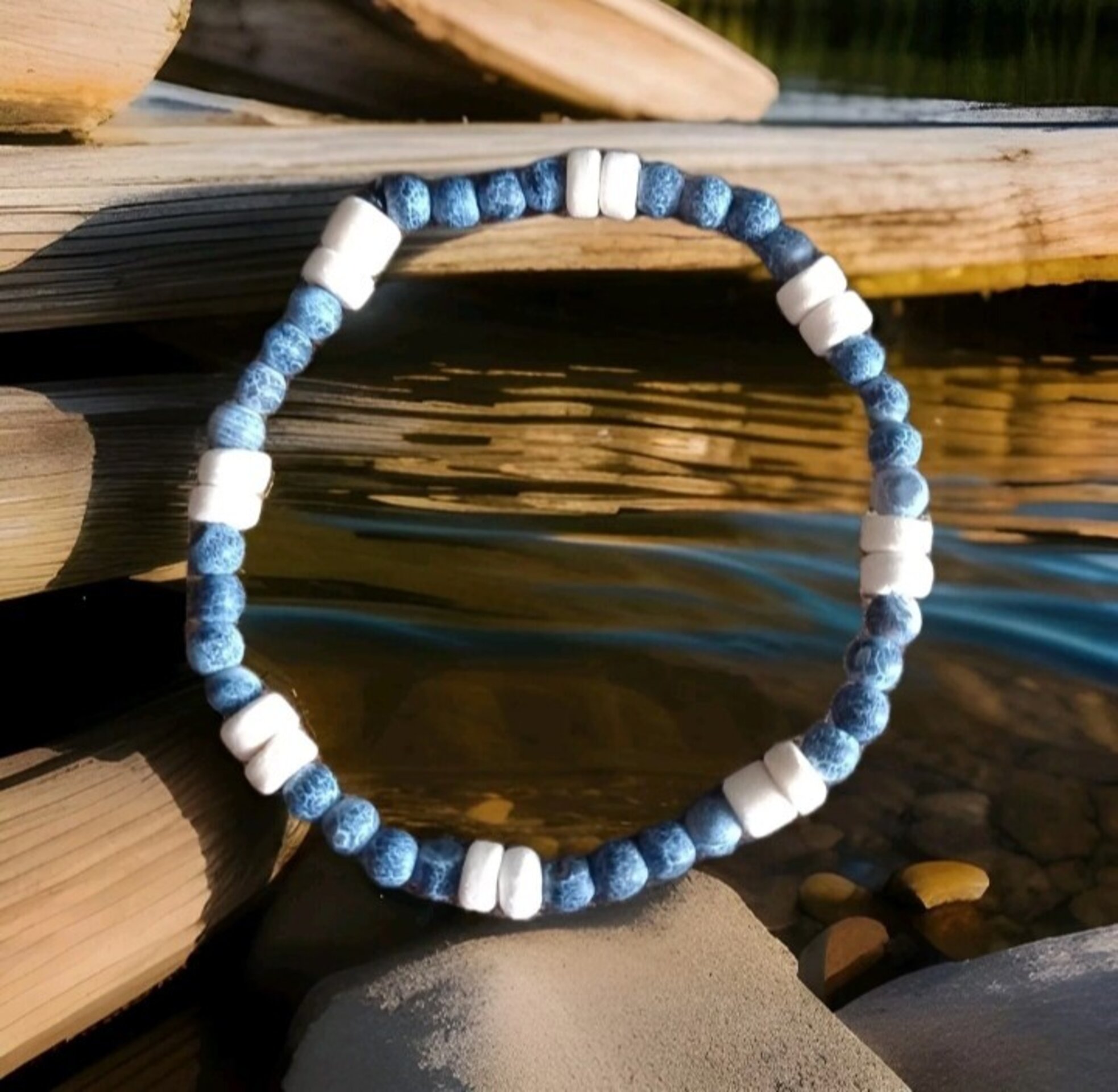 PULSERA PIEDRA NATURAL ÁGATA NEGRA PULIDA - 4