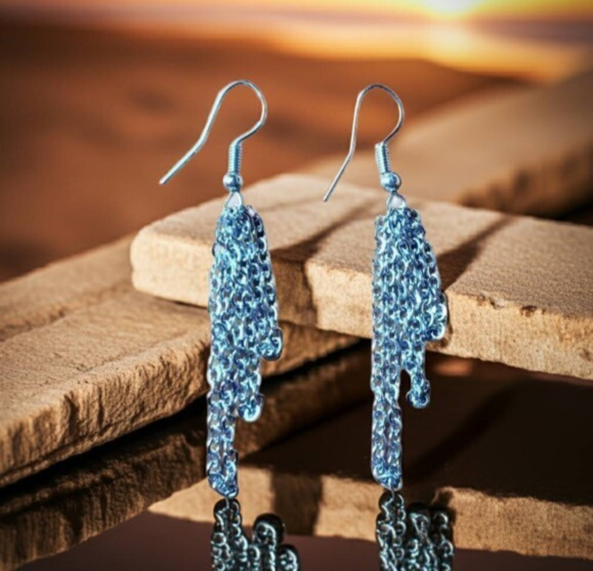 PENDIENTES ACERO INOXIDABLE  DE CADENA ESCALONADA - 2