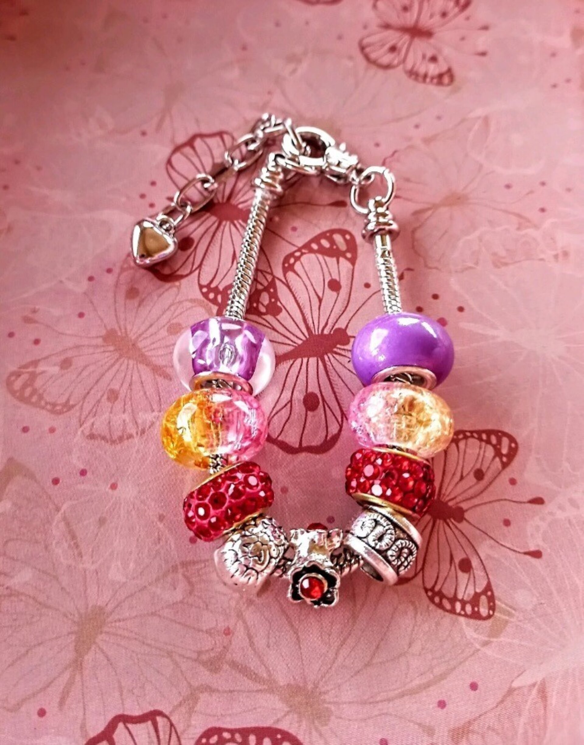 Pulsera de acero con cuentas strass - 3