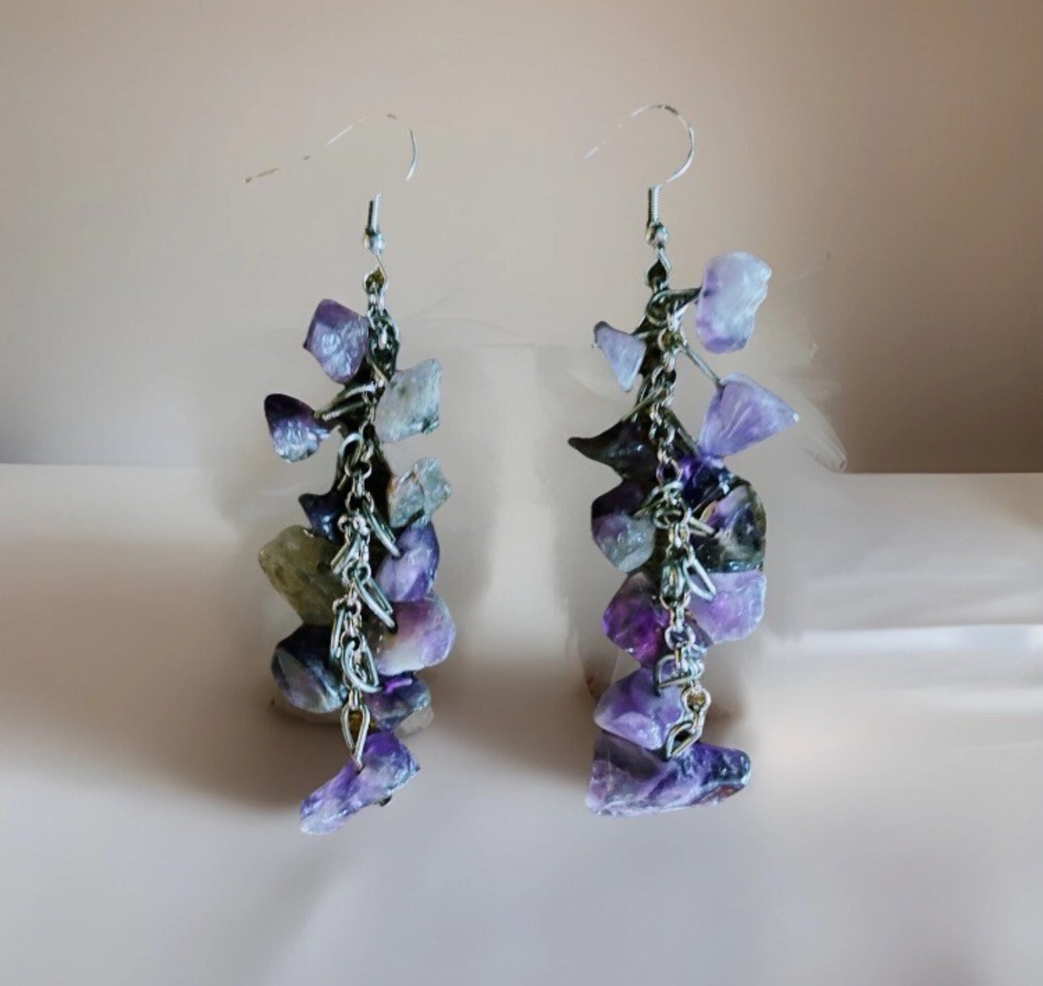 Pendientes de piedra Amatista - 3