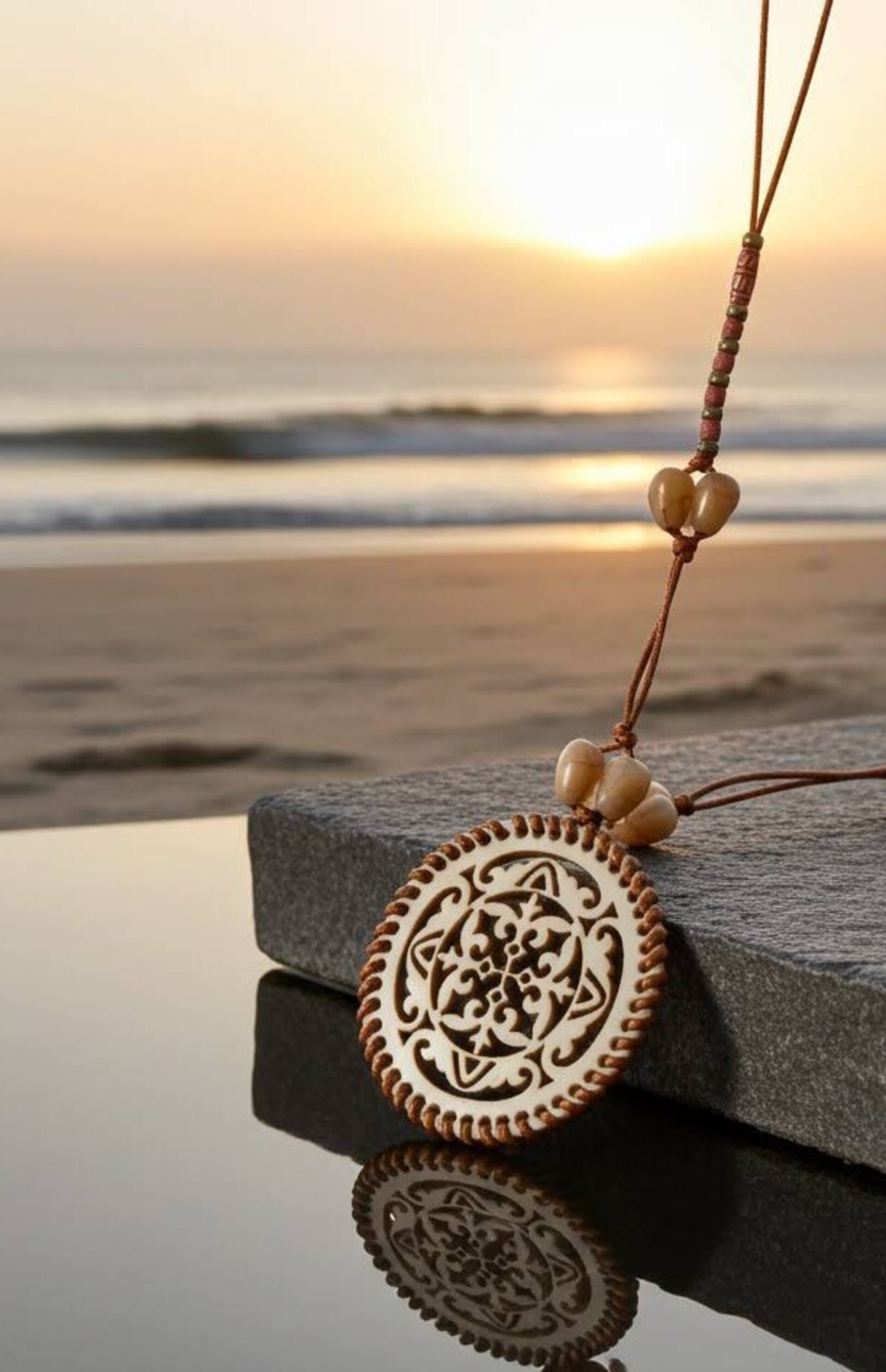 Collar de madera bohemio - 7