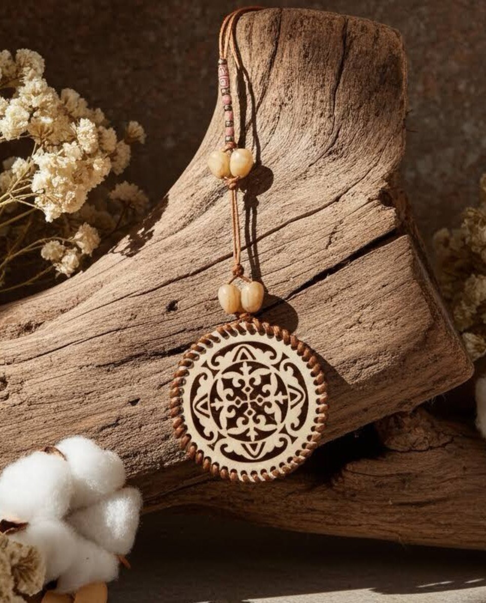 Collar de madera bohemio - 9