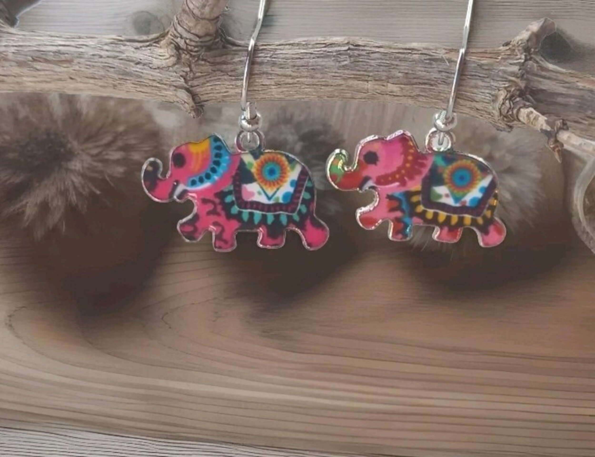 PENDIENTES ELEFANTE ROSA - 5