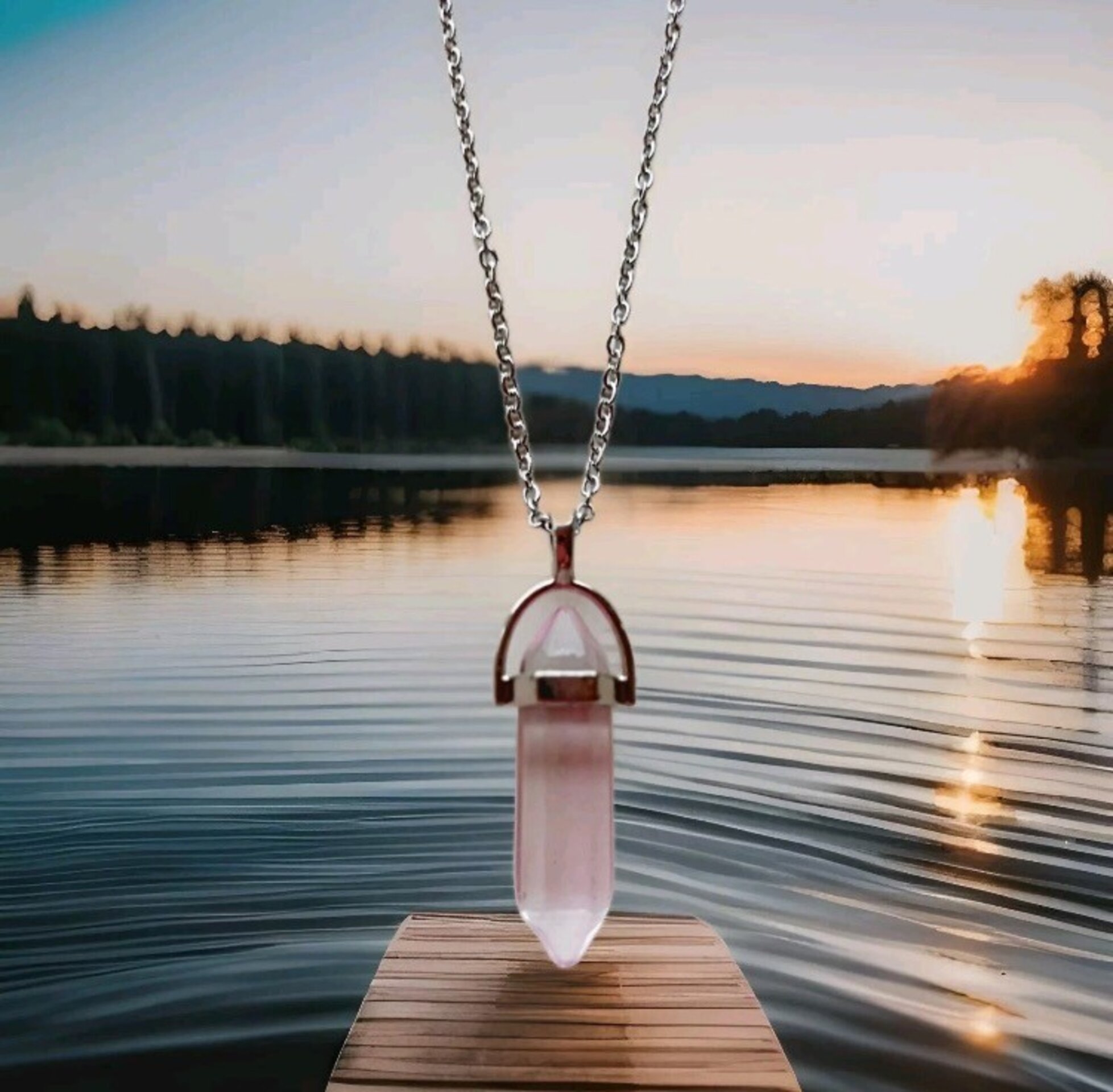Collar colgante péndulo de cristal - 5