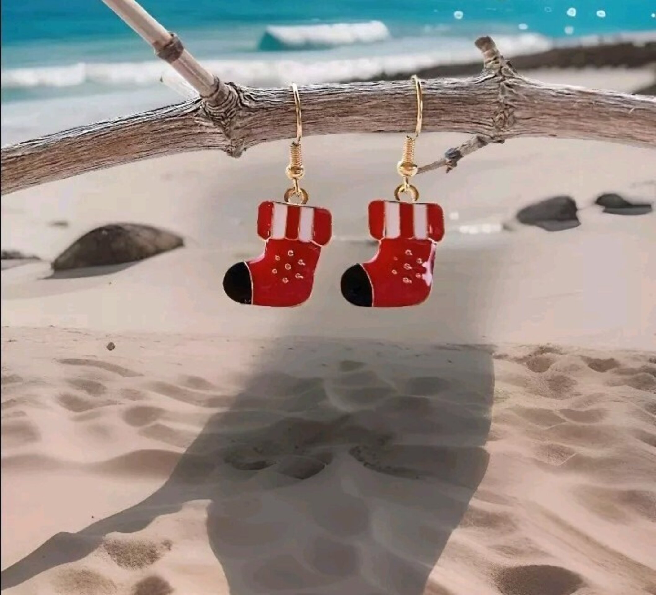 PENDIENTES CALCETÍN  ROJO NAVIDAD - 3