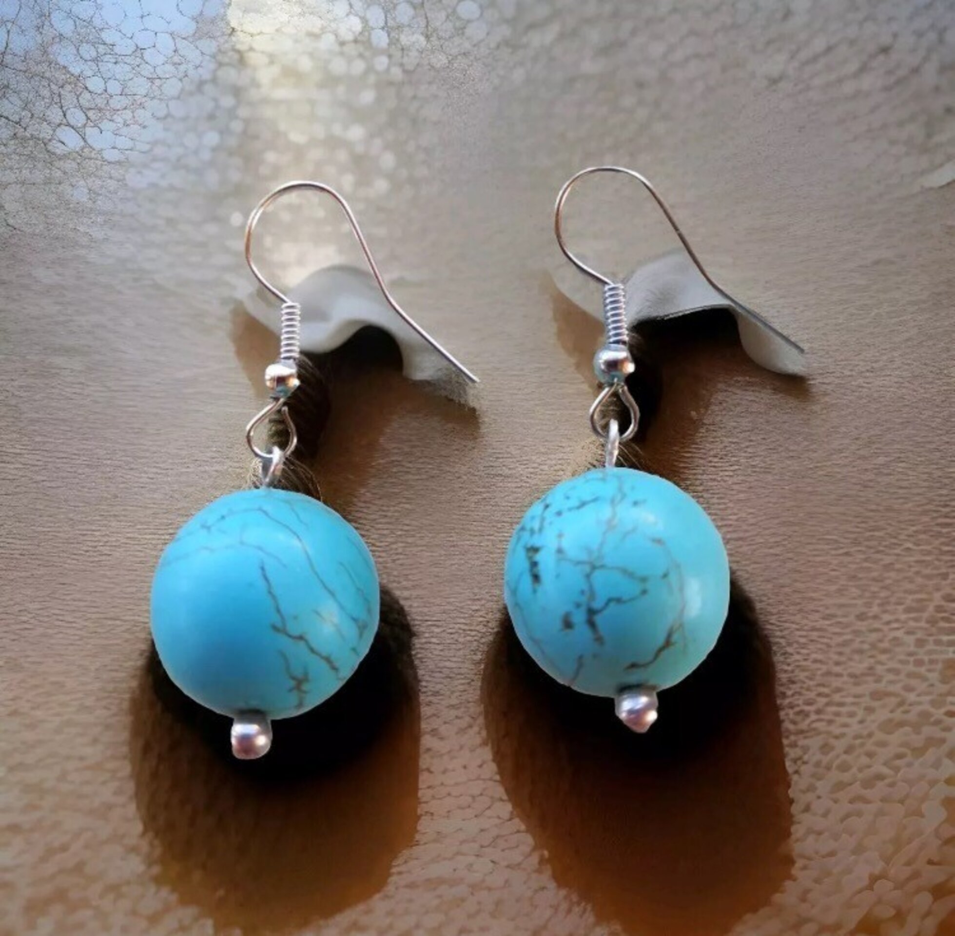 PENDIENTES DE PIEDRA TURQUESA NATURAL - 2