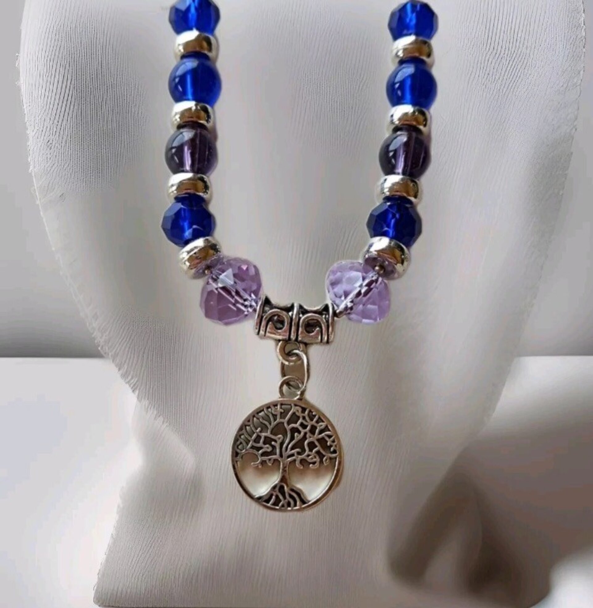 Collar de cristal amatista con colgante árbol de la vida - 3