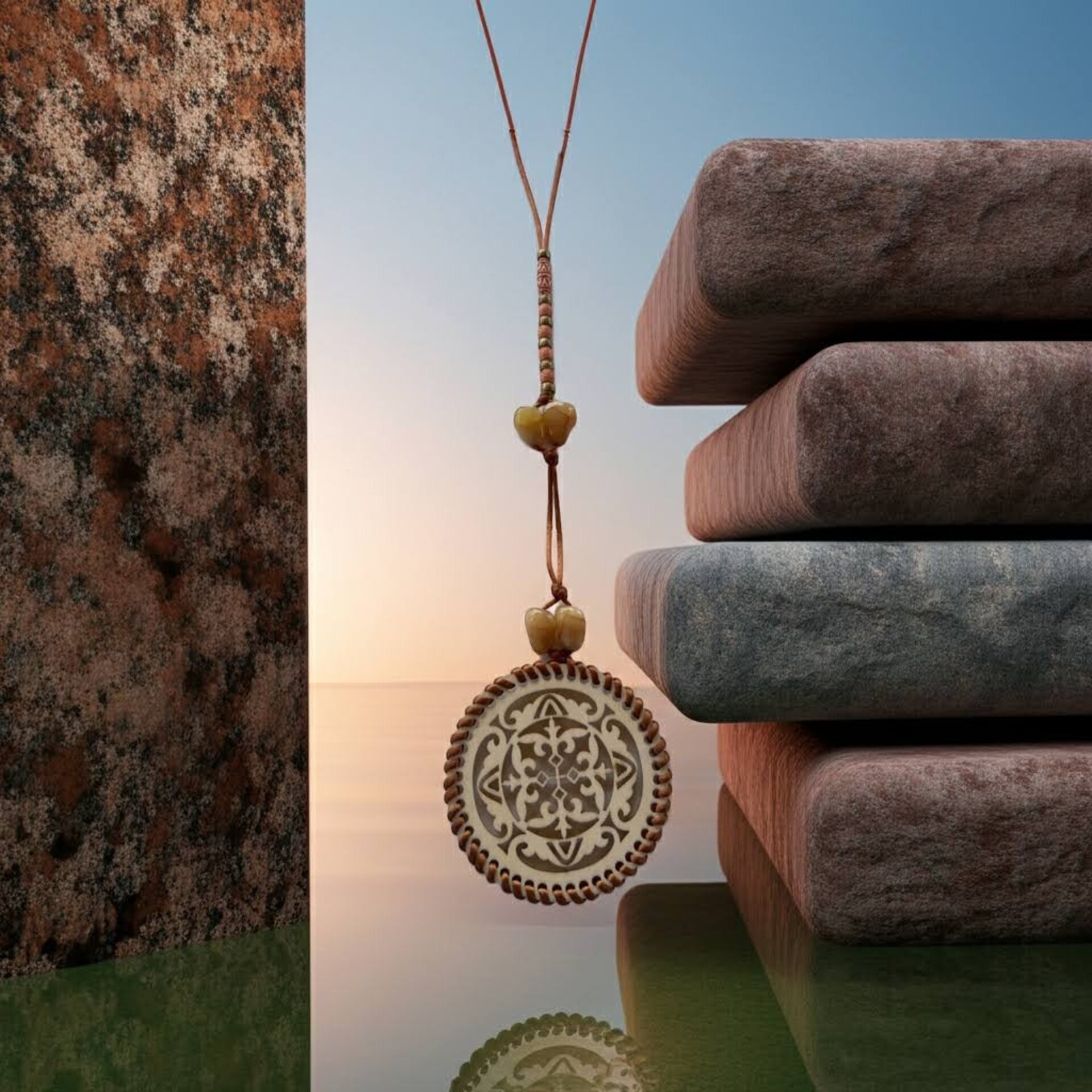 Collar de madera bohemio - 13