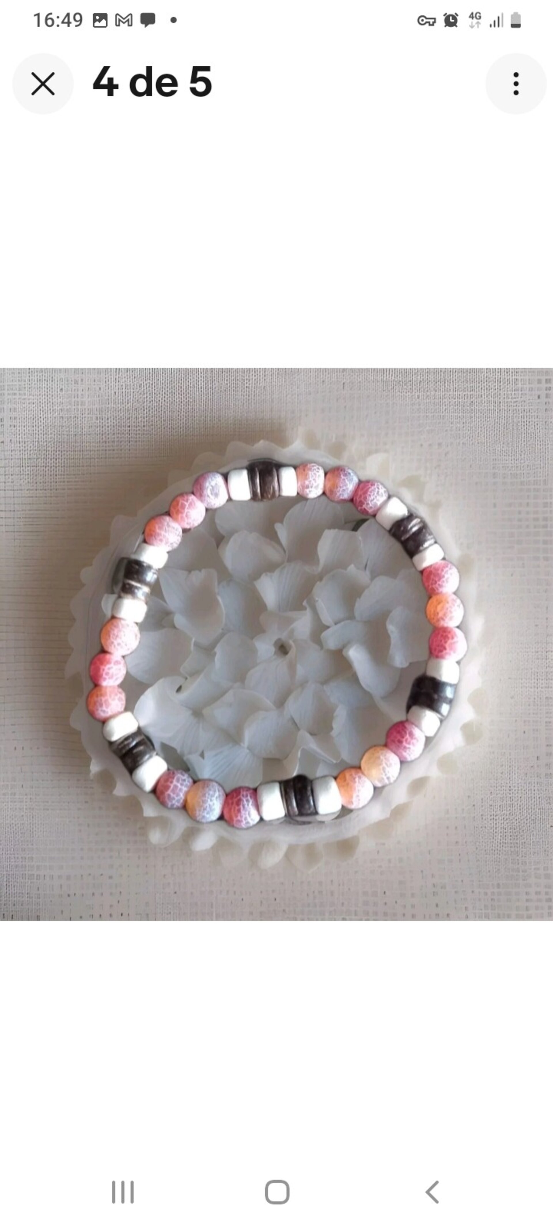 PULSERA DE PIEDRA ÁGATA ROJA NATURAL PULIDA - 7