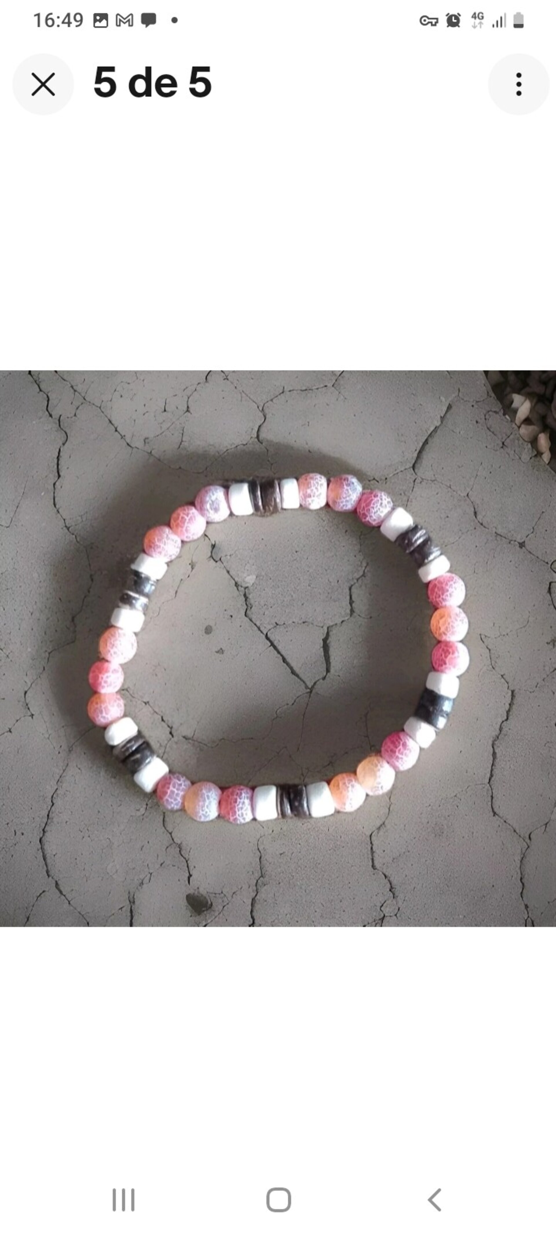 PULSERA DE PIEDRA ÁGATA ROJA NATURAL PULIDA - 9
