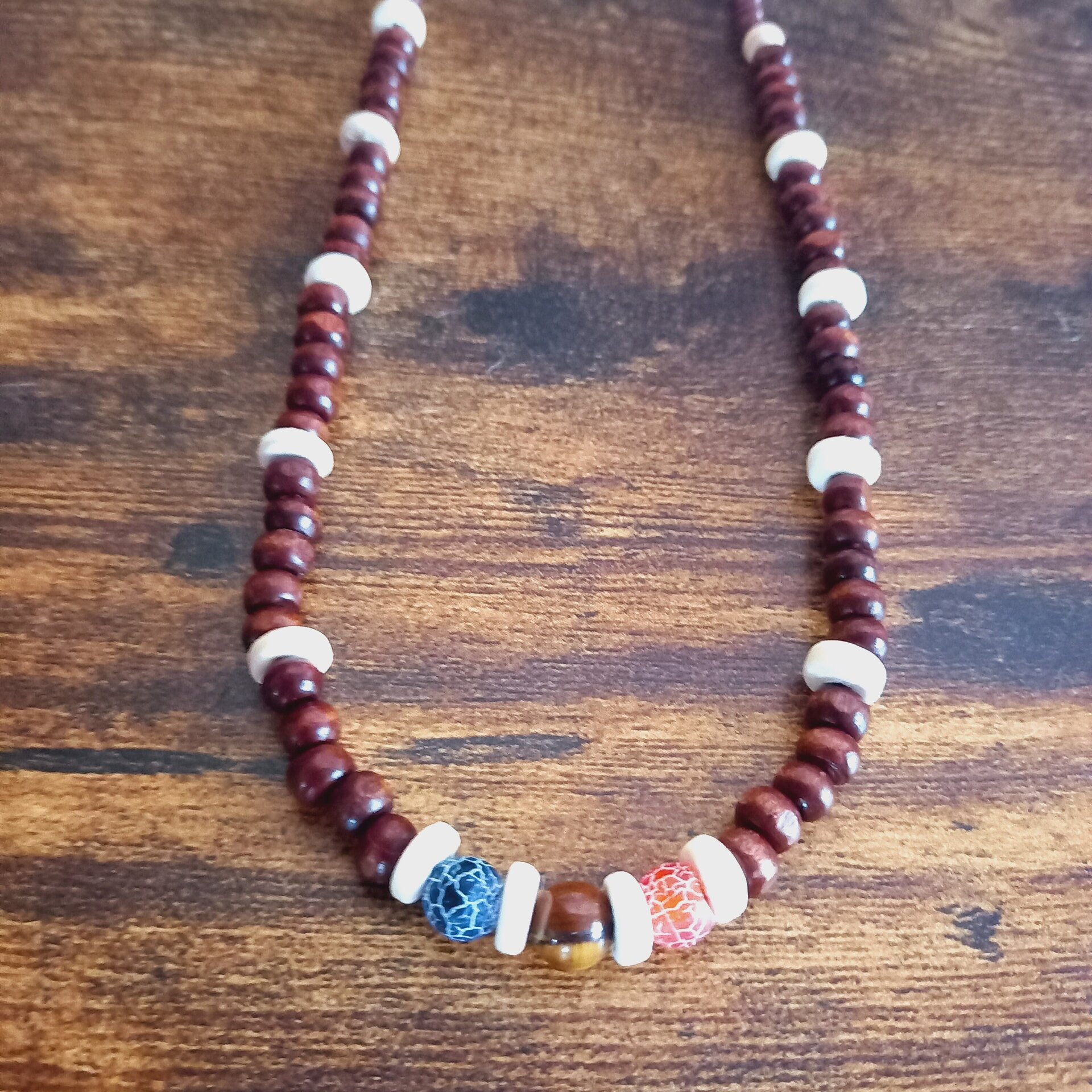 COLLAR ARTESANAL TRIPLE PROTECCIÓN OJO DE TIGRE Y ÁGATA, HOMBRE Y MUJER BOHEMIO - 6