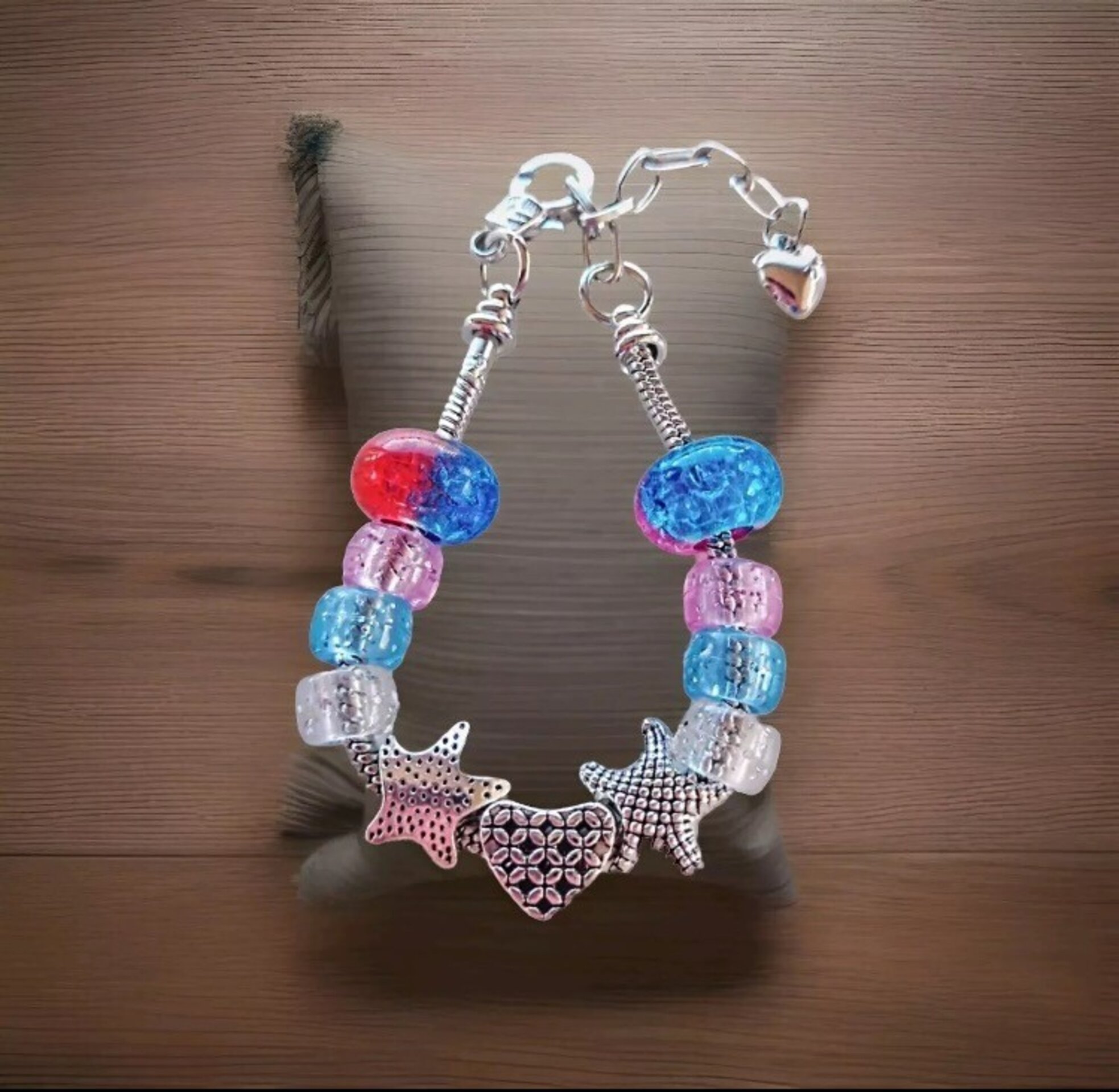 Pulsera charm corazón y estrella - 2
