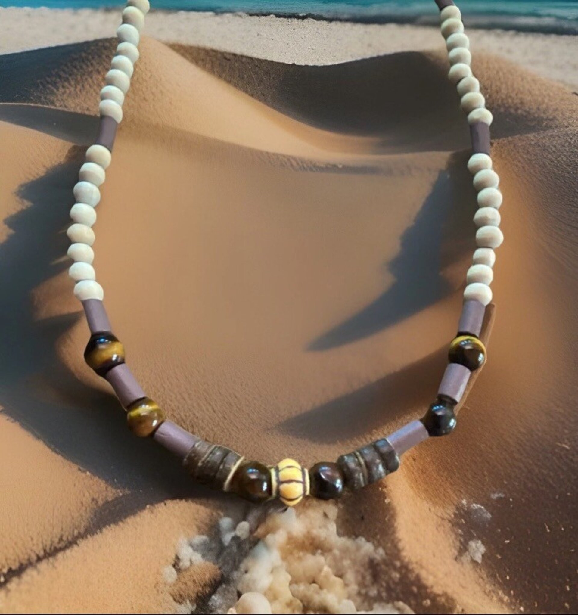 Collar Artesanal Protección Ojo de Tigre, para hombre y mujer - 5