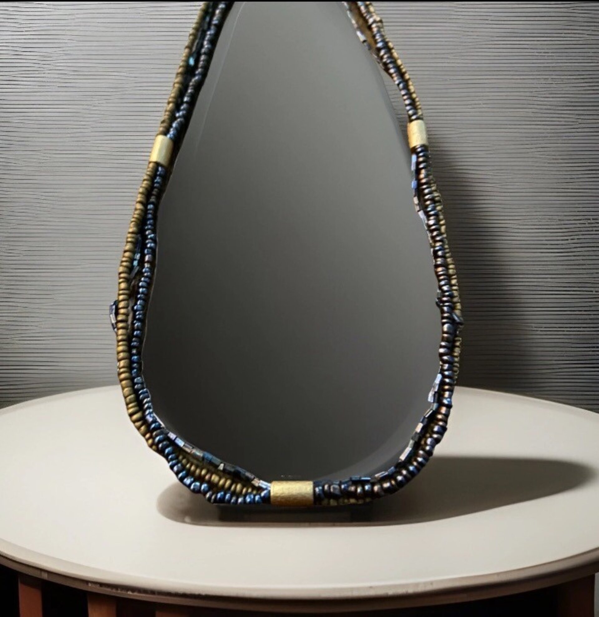 Collar de semillas de piedra HEMATITA - 1