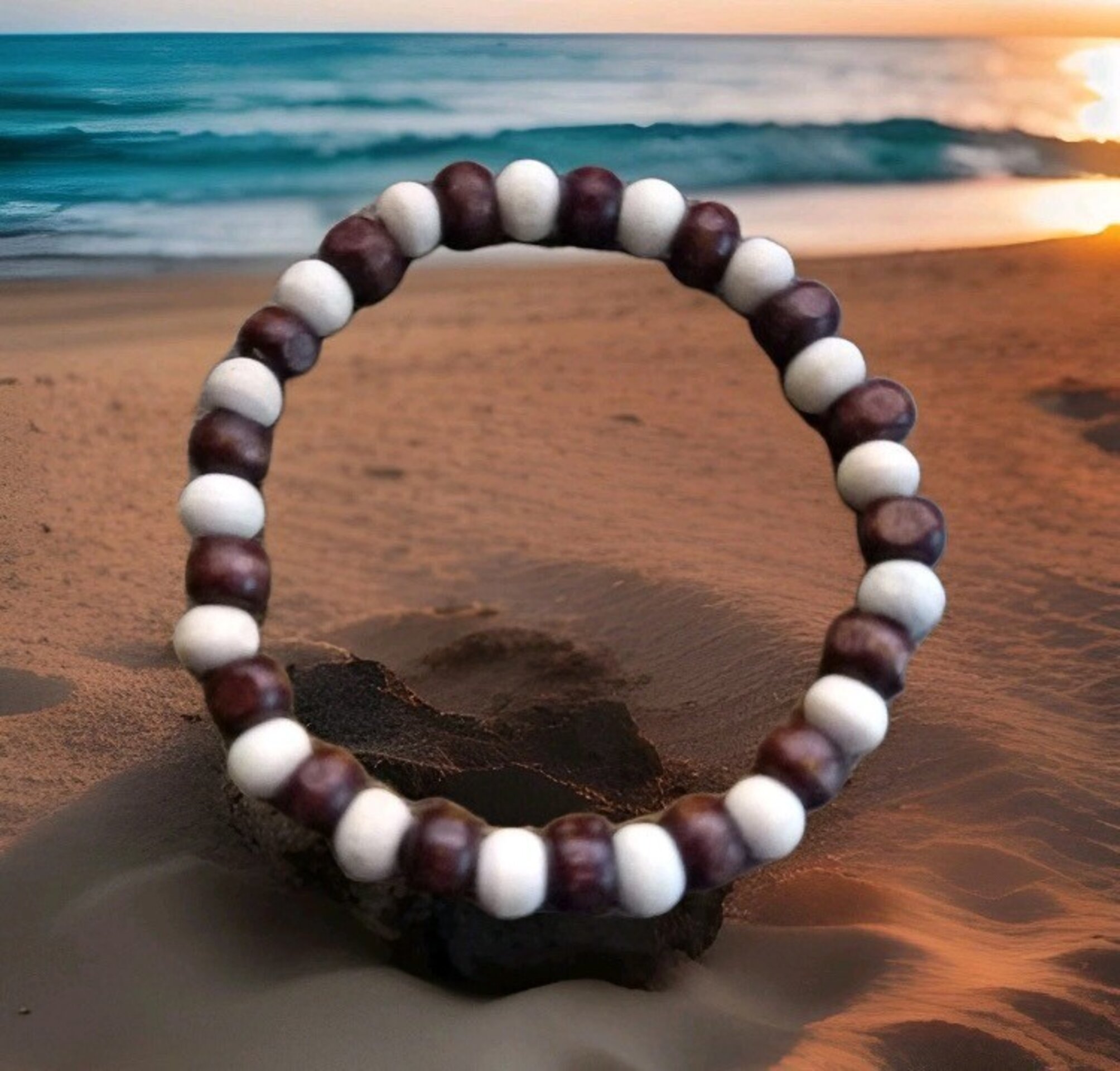 Pulsera bohemia de madera - 3