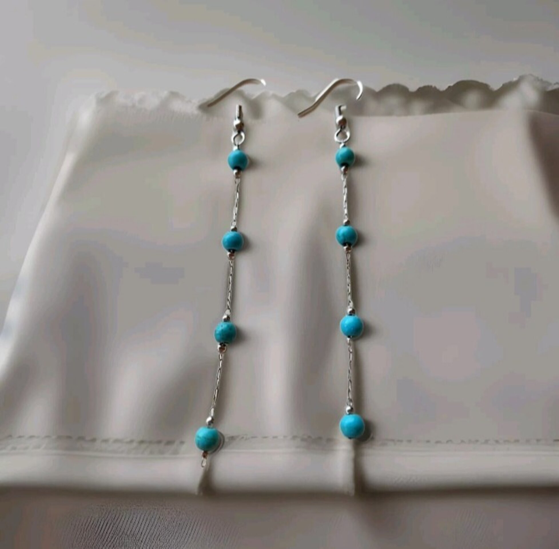 PENDIENTES ACERO INOXIDABLE PIEDRA TURQUESA - 2