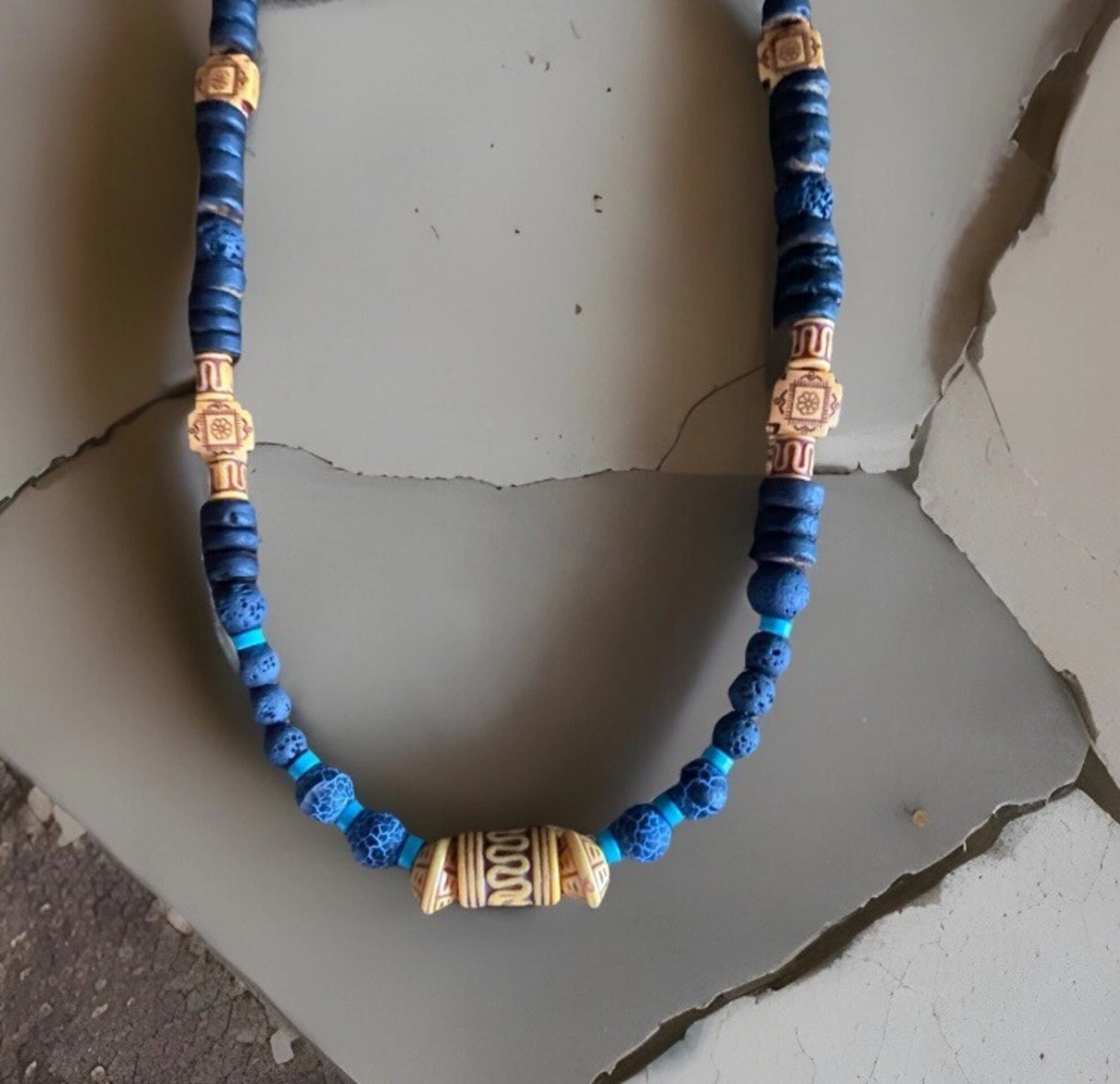 Collar Artesanal protección piedra volcánica - 4