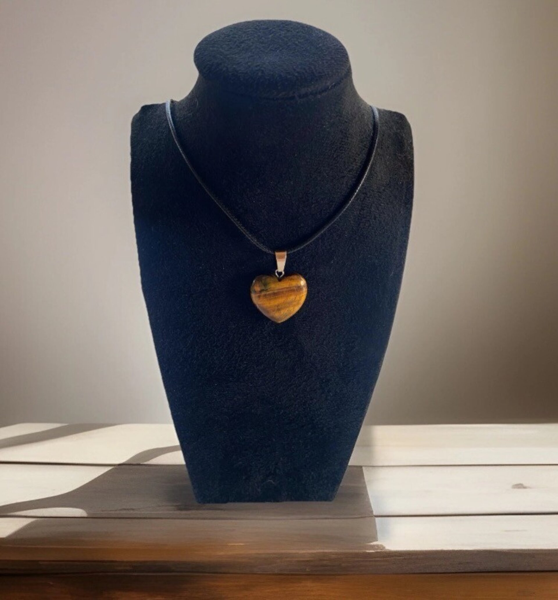 Collar colgante corazón piedra rodonita - 10