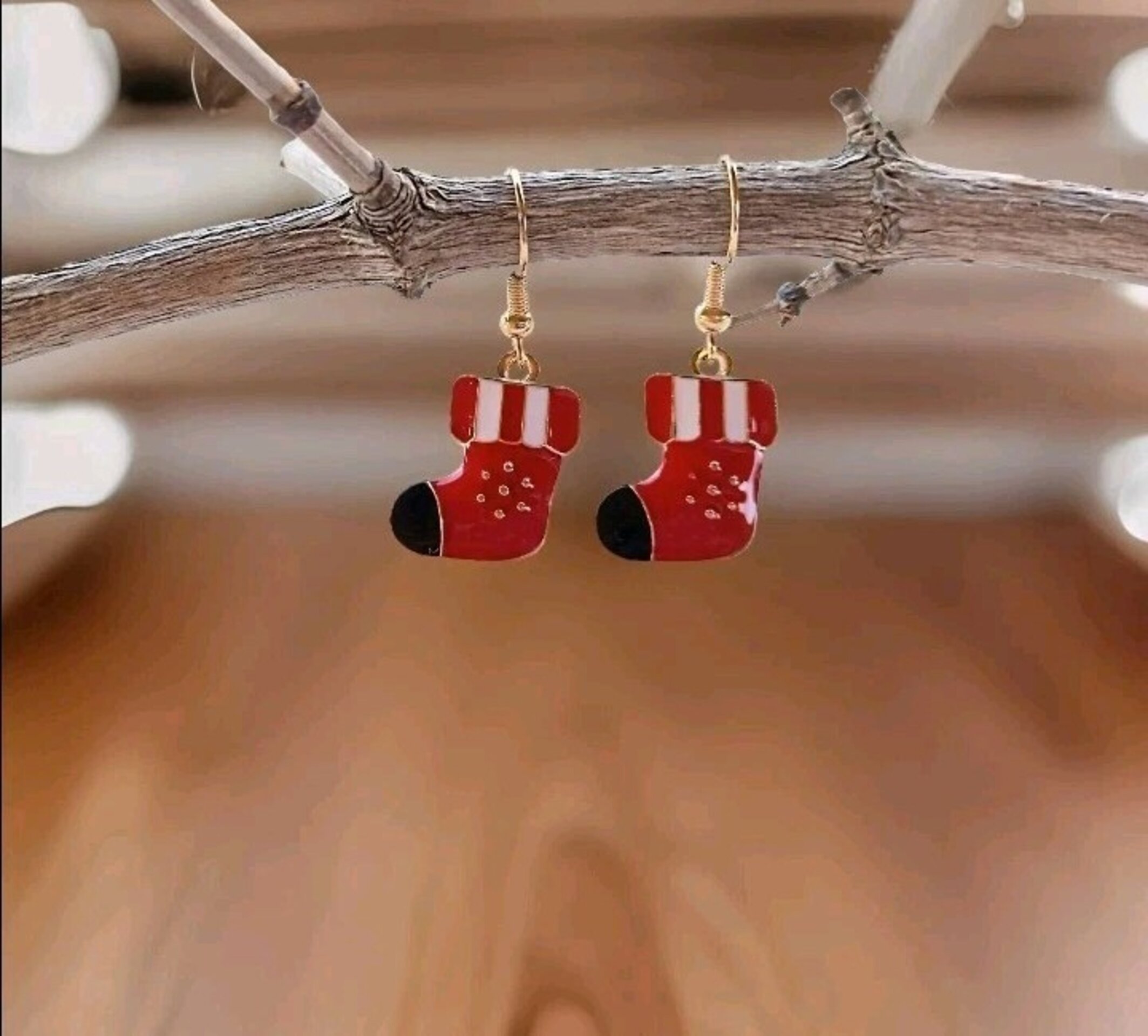 PENDIENTES CALCETÍN  ROJO NAVIDAD - 2