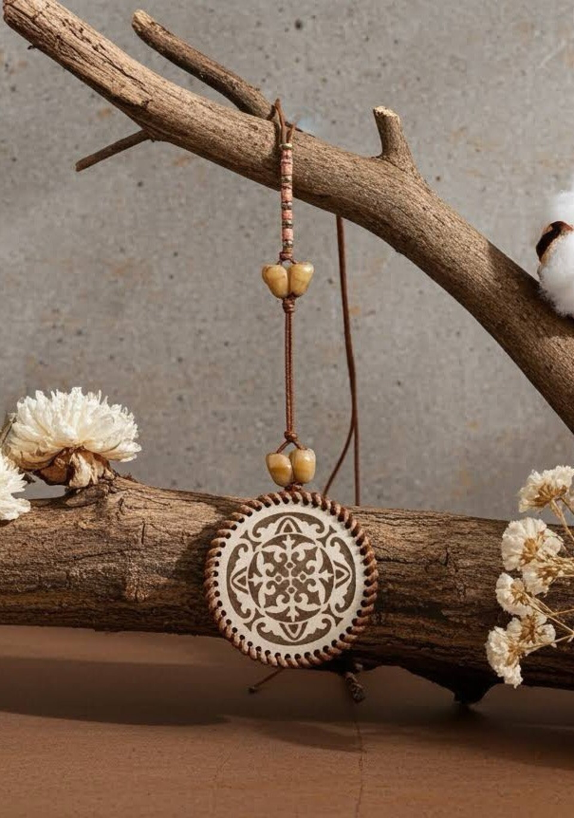 Collar de madera bohemio - 14