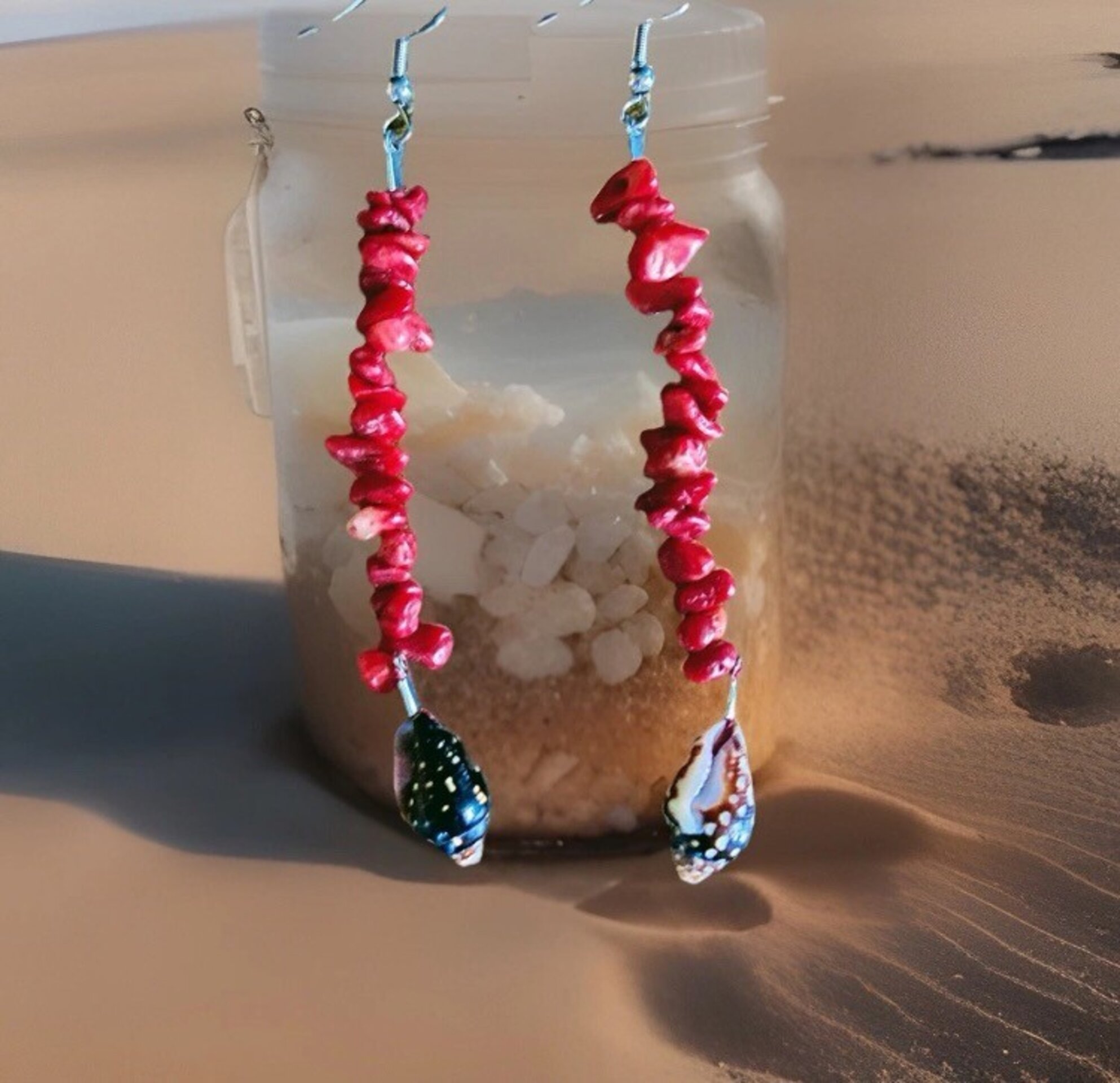 Pendientes de Coral rojo - 5