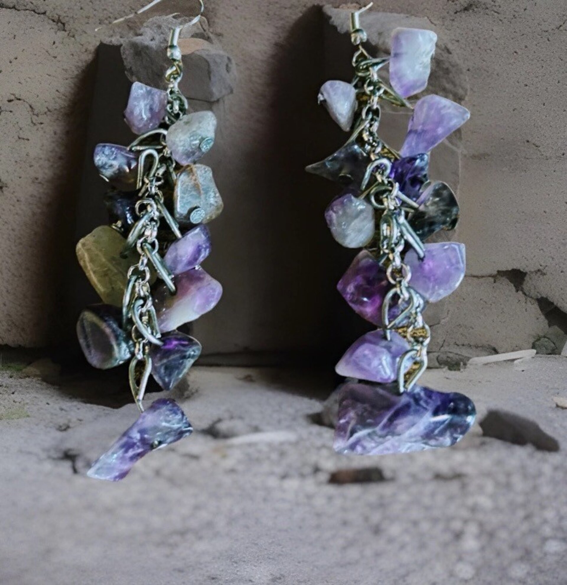 Pendientes de piedra Amatista - 6