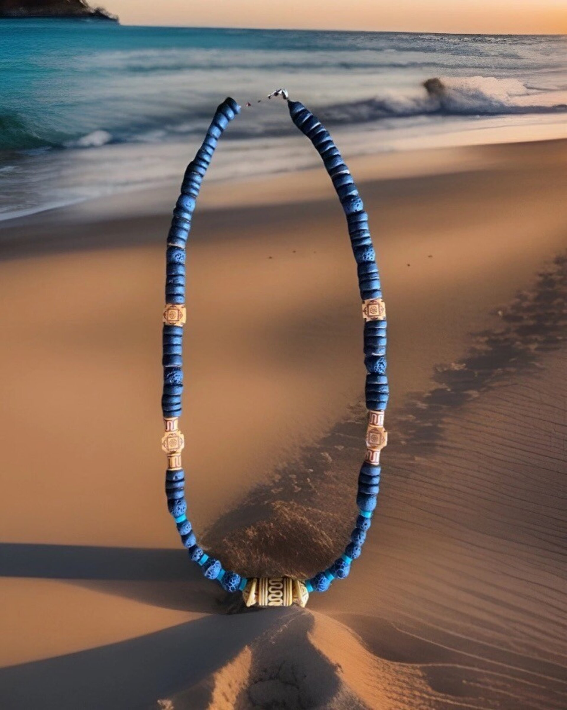 Collar Artesanal protección piedra volcánica - 7
